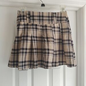 SHEIN PLAID SKIRT Extra S Flare Pleated Mini Stretch Casual Girls Juniors Womens